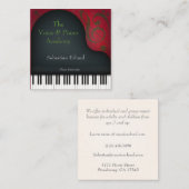 Black Grand Piano Artistic Musician Quadratische Visitenkarte (Vorne/Hinten)