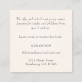 Black Grand Piano Artistic Musician Quadratische Visitenkarte (Rückseite)