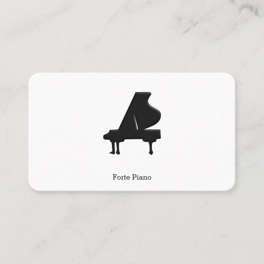 Black Grand Piano Business Card Visitenkarte (Vorderseite)