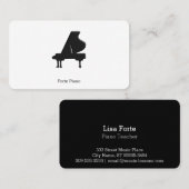 Black Grand Piano Business Card Visitenkarte (Vorne/Hinten)