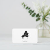 Black Grand Piano Business Card Visitenkarte (Stehend Vorderseite)