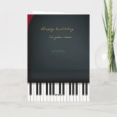 Black Grand Piano Charme Custom Geburtstag Karte (Rückseite)