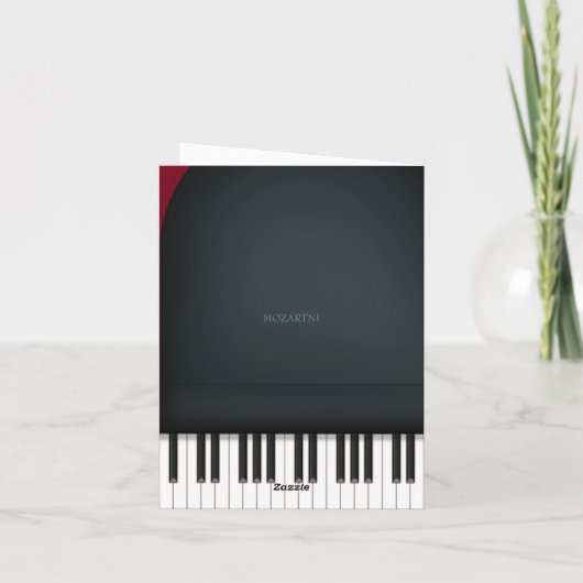 Black Grand Piano Custom Erwägungsgrund & Concert Einladung (Rückseite)