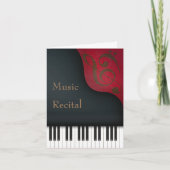 Black Grand Piano Custom Erwägungsgrund & Concert Einladung (Vorderseite)