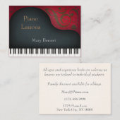 Black Grand Piano Music Beruflich & Educational Visitenkarte (Vorne/Hinten)