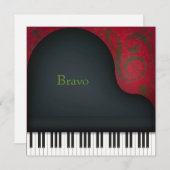 Black Grand Piano Personalisiert Mitteilungskarte (Vorne/Hinten)
