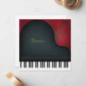 Black Grand Piano Personalisiert Mitteilungskarte (Vorderseite/Rückseite Beispiel)