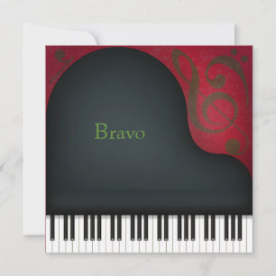 Black Grand Piano Personalisiert Mitteilungskarte