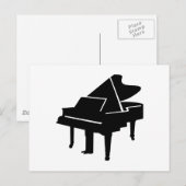 Black Grand Piano Postkarte (Vorne/Hinten)