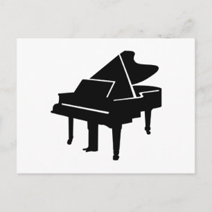 Black Grand Piano Postkarte
