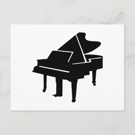 Black Grand Piano Postkarte (Vorderseite)