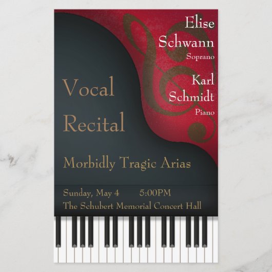 Black Grand Piano Vokal Plakat & Programm (Vorderseite)