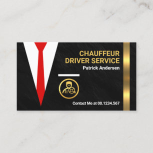 Black Granite Chauffeur Anzug Driver Visitenkarte