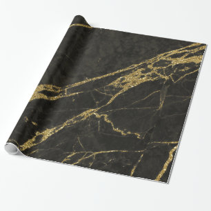 Black Granite & Gold Venen 4 Geschenkpapier