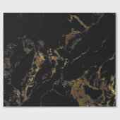 Black Graphite Gold Glam Marmor Geschenkpapier (Flach)
