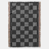 Black Grau White Buffalo Karo Style Chain Mail Decke (Vorderseite Vertikal)