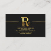 Black Graue Layers Gold Line Real Anwesen Agent Visitenkarte (Rückseite)