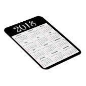 Black Gray 2018 Calendar Kühlschrank Magnet (Rechte Seite)