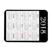 Black Gray 2018 Calendar Kühlschrank Magnet (Horizontal)