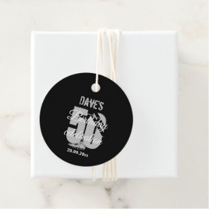 Black Gray 50. Geburtstagsparty Personalisiert Geschenkanhänger