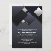 Black Gray 70. Cocktail Geburtstagsparty Einladung (Vorderseite)