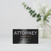Black Gray Anwältin auf Law Business Card Visitenkarte (Stehend Vorderseite)