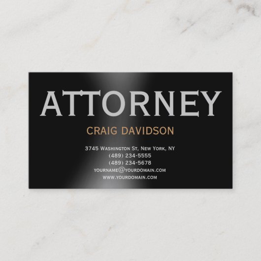 Black Gray Anwältin auf Law Business Card Visitenkarte (Vorderseite)