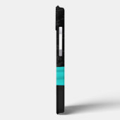 Black Gray Aqua Damask Stripte iPad Air Hüllen (Rückseite / Links)