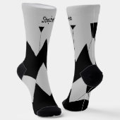 Black Gray Art Deco Design Socken (Gewinkelt)