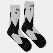 Black Gray Art Deco Design Socken (Rechts)