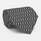 Black Gray Art Neck Tie Krawatte (Gerollt)