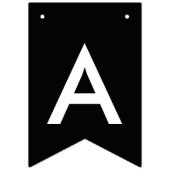 Black Gray Balloon Chic Happy Birthday Wimpelkette (Dritte Fahne)