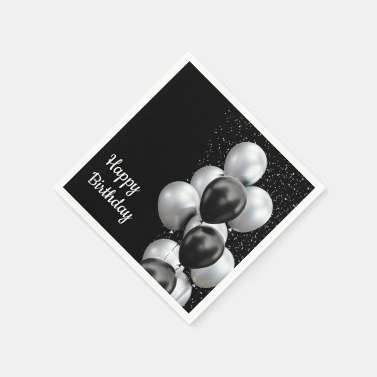 Black Gray Balloon Chic Serviette (Ecke)