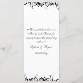 Black Gray Baroque Wedding Menükarte (Rückseite)