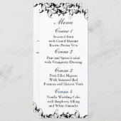 Black Gray Baroque Wedding Menükarte (Vorne/Hinten)