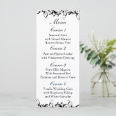 Black Gray Baroque Wedding Menükarte (Stehend Vorderseite)