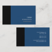 Black Gray Blue Moderne attraktive Visitenkarte (Vorne/Hinten)