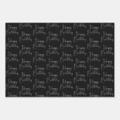 Black Gray Brown Happy Birthday Geschenkpapier Set (Vorderseite)
