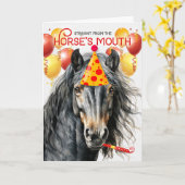 Black Gray Brown Horse Funny Birthday Karte (Gelbe Blume)