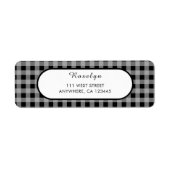Black Gray Buffalo Kariert Holiday Rücksendeadress (Vorne)