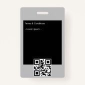 Black Gray Business Conference Exhibition Foto ID Ausweis (Rückseite)