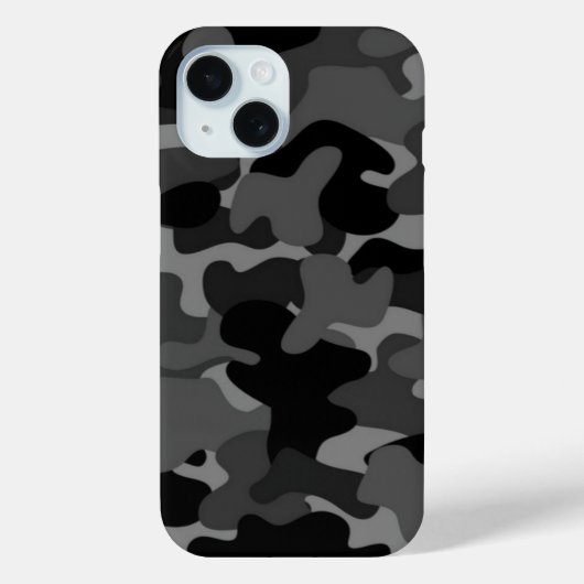 Black Gray Camouflage Case-Mate iPhone Hülle (Rückseite)