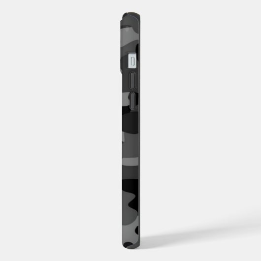 Black Gray Camouflage iPhone Hülle (Linke Seite)