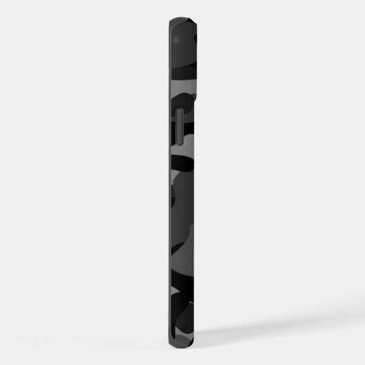 Black Gray Camouflage iPhone Hülle (Rechte Seite)