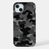 Black Gray Camouflage iPhone Hülle (Rückseite)