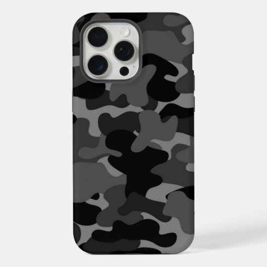 Black Gray Camouflage iPhone Hülle (Rückseite)
