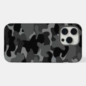 Black Gray Camouflage iPhone Hülle (Rückseite (Horizontal))