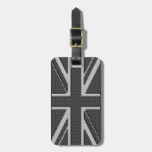 Black & Gray Carbon Fiber UK Flaggenunion Jack Gepäckanhänger (Vorderseite vertikal)