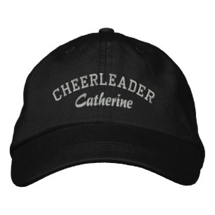 Black & Gray Custom Cheerleader's Hat Bestickte Kappe