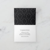 Black & Gray Damask Danke an Ihre Karten (Innenseite)